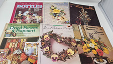 Lot 6 Vintage Dried Flower Preserving Silk Floral Arranging Decor Craft Books