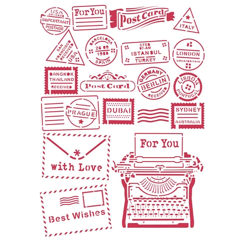 Stamperia Schablone "Postcard for you" 21,0 cm x 29,7 cm