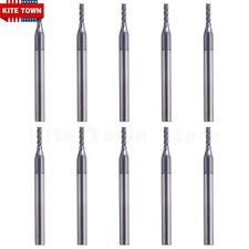 10Pcs 4 Flute 1/16" x 1/8" x 1/4" x 1-1/2" Solid Carbide End Mills AlTiN Coated