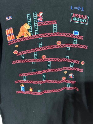 VINTAGE Nintendo Donkey Kong Video Game Shirt Y2K 2000 Black Size