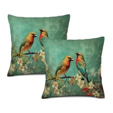 Decorative Pillow Covers 18"x18" Set of 2, 18" x 18" Pack of 2 Cute Birds