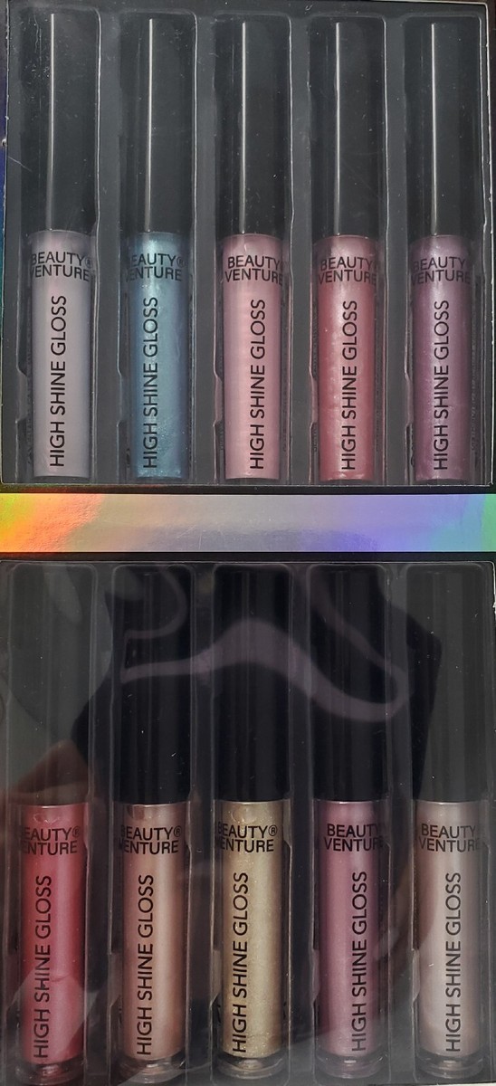 10 PIECE SET HIGH SHINE LIP GLOSS Clear Pink Purple Gold Bronze x