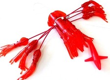Squidnation Flippy Floppy Thing Lure Trolling Mauler Squids Chain w/ Bird RED