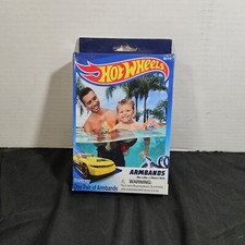 Image of Hotwheels Inflatable Armband Floats Boys Cars Arm Bands Swimming Pool 3-6 Years