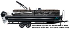 Grey Fabric American Flag USA Vinyl Decal Bass Boat Fishing Graphic Pontoon Wrap