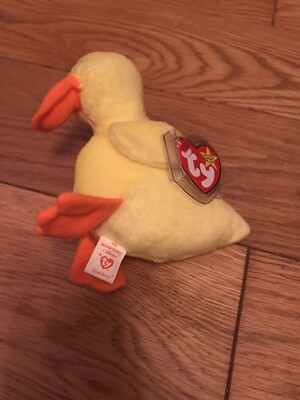 Ty Beanie Babys Quackers The Duck - neuwertig mit Etikett Protector