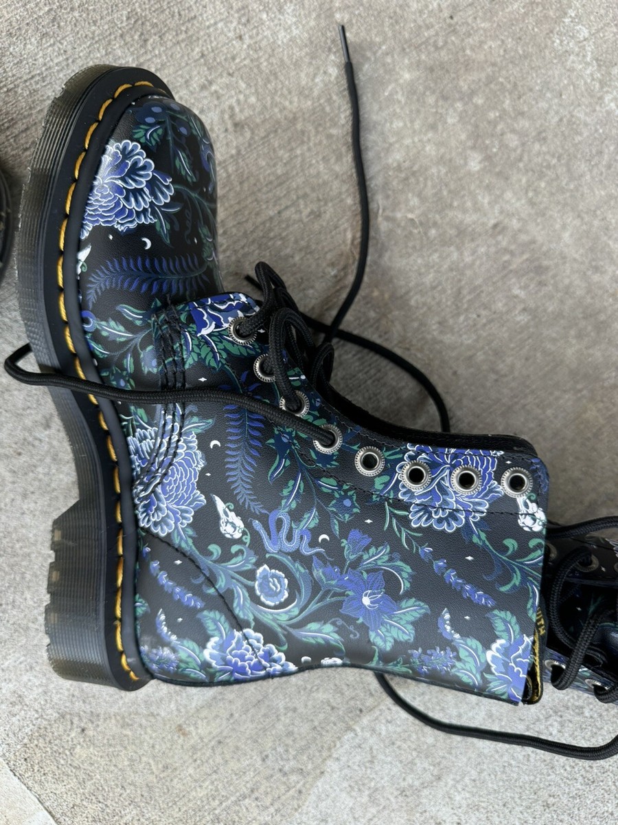 Dr. Martens 1460 Pascal Mystic Floral Blue Women's Combat Boots