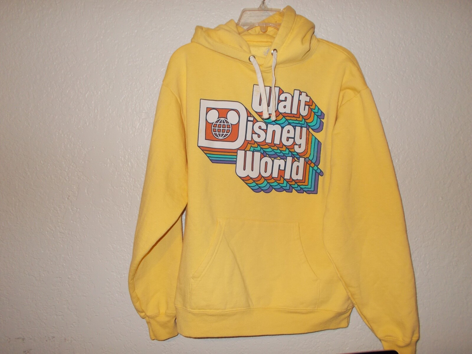 Disney Parks Walt Disney World Yellow Hoodie Sweat Shirt Size Medium | eBay