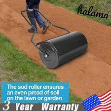 23.5in Lawn Roller Push/Tow Behind Water/Sand Filled Sod Roller Garden 13 Gallon