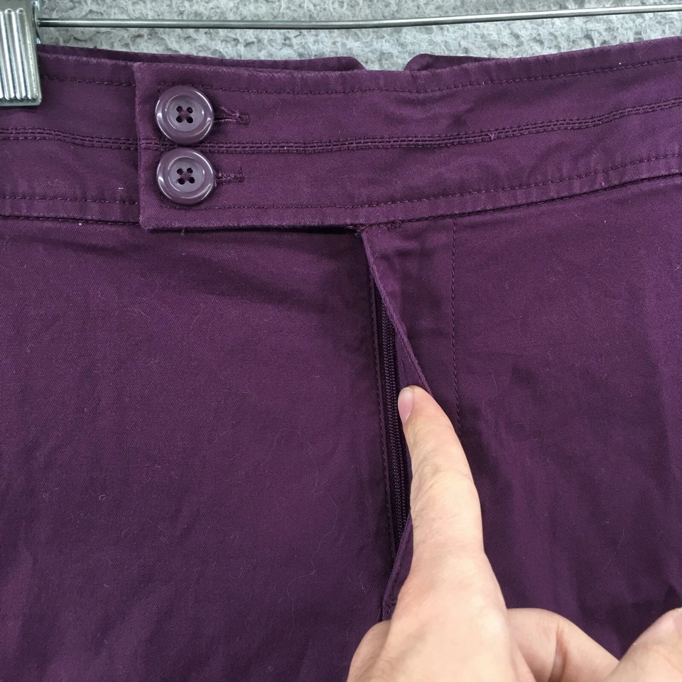 Pantalones cortos chinos Venezia para mujer 22 (41X15 real) púrpura tiro alto bolsillos cremallera mosca Foto 3 de 4
