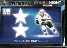 2021-22 Credentials #2SR-3 William Eklund Star of the Night: Second Star Rookies