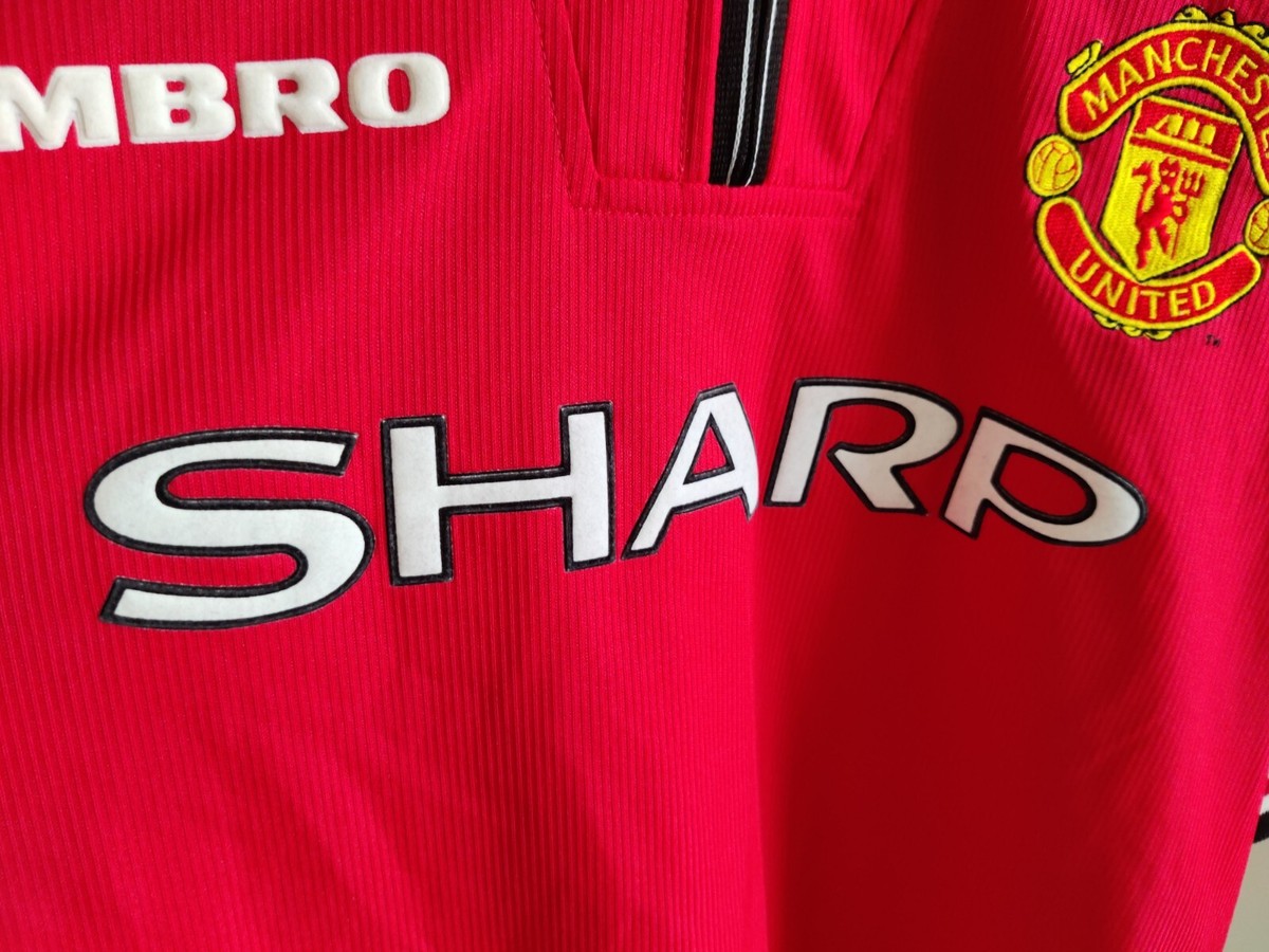 Manchester United 1998 1999 2000 Shirt Umbro Vintage Sharp Tg L