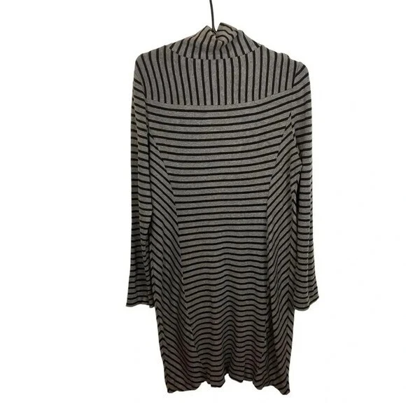 Abito girocollo Tory Burch grigio nero righe orizzontali manica lunga