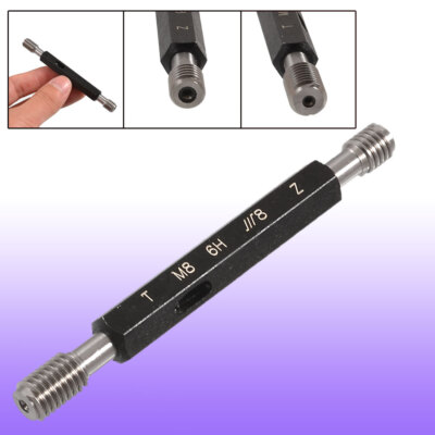 Metric M8 x 1.25mm 6H Metall dual Hex Gewindelehrdorn Gewinde Grenz Lehrdorn