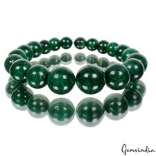 7" Natural Green Emerald Stretch Bracelet 7-13mm Beads Healing Crystal Gifts