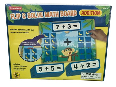 NIB Sealed LAKESHORE EE476 Addition Flip & Solve Math Board EUC