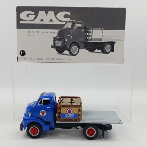 2000 First Gear Maßstab 1:34 1952 GMC Stake Truck blau Texaco Havoline Neu in OVP