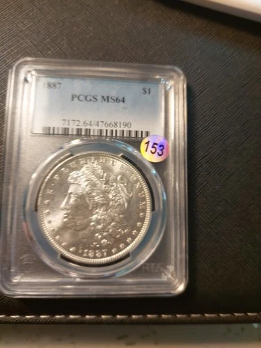1887 PCGS MS64 Morgan Silver Dollar Choice BU Uncirculated Beautiful Coin!
