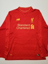 Liverpool 2016-2017 Home Team Jersey Long Sleeve New Balance Mens Size L Large