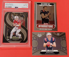 Drake Maye ROOKIE CARD SELECT PSA 8 NM- MINT + MOSAIC RC + ABSOLUTE RC PATRIOTS