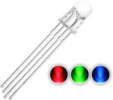 5mm RGB Multicolor LED Diode Lights Common Cathode Clear Round Transparent 3