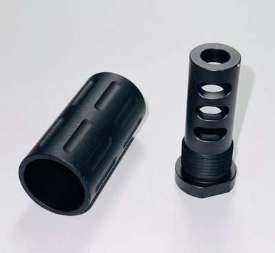 1/2X28 TPI Muzzle Brake For .22LR .223 5728 With 13/16X16  Sound Redirect Tube