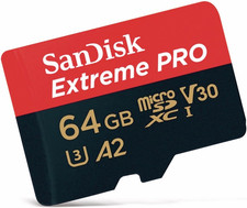 Sandisk Extreme Pro Microsdxc UHS-I U3 A2 V30 64GB + Adapter