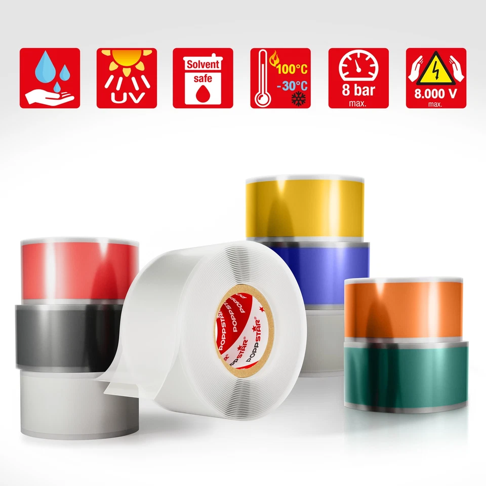 Silikonband Isolierband Isoband selbstverschweißend schwarz 3m x 25mm - Bild 3 von 4