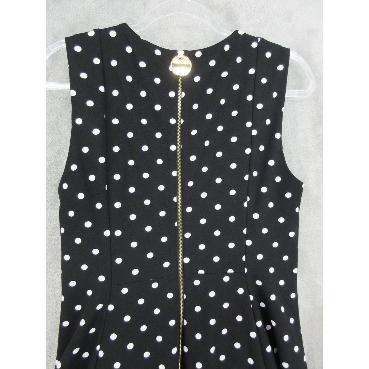 Calvin Klein Dress Womens Size 10 Polka Dot Fit & Flare Retro Office Career Zip View 5