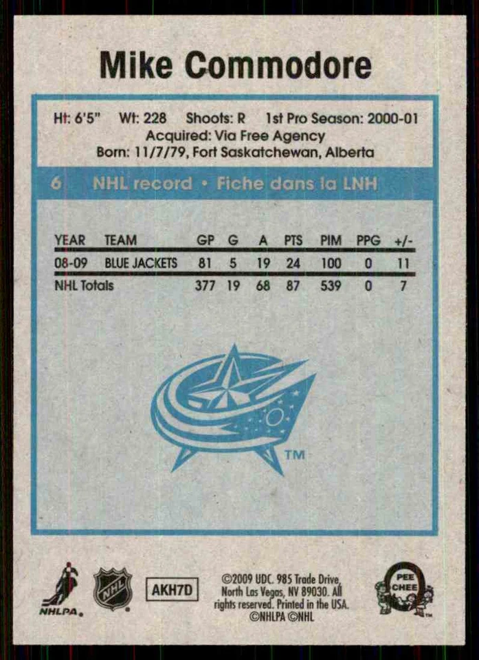 2009-10 O-PEE-CHEE RETRO MIKE COMMODORE #6 - Image 2 of 2