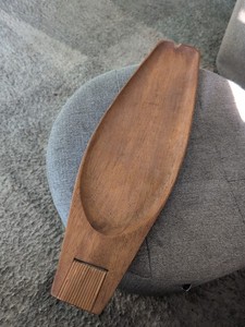 Arthur Umanoff Mid Century Taverneau Teek Wood Tray, Reed Handle By With Label
