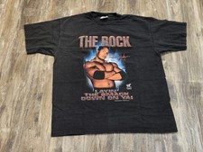 VINTAGE 1998 WWF The Rock Layin The Smack Down On Ya T Shirt Rocky Maivia RARE