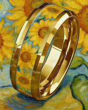 Sunflower daisy band rings