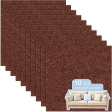 Felt Furniture Pads 10 Pack Brown 8x8 inch Sheets Self Adhesive Heavy Duty