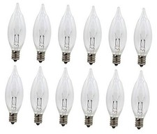 Replacement Light Bulbs for Electric Candle Lamps, Flame Tip Bulbs for Window