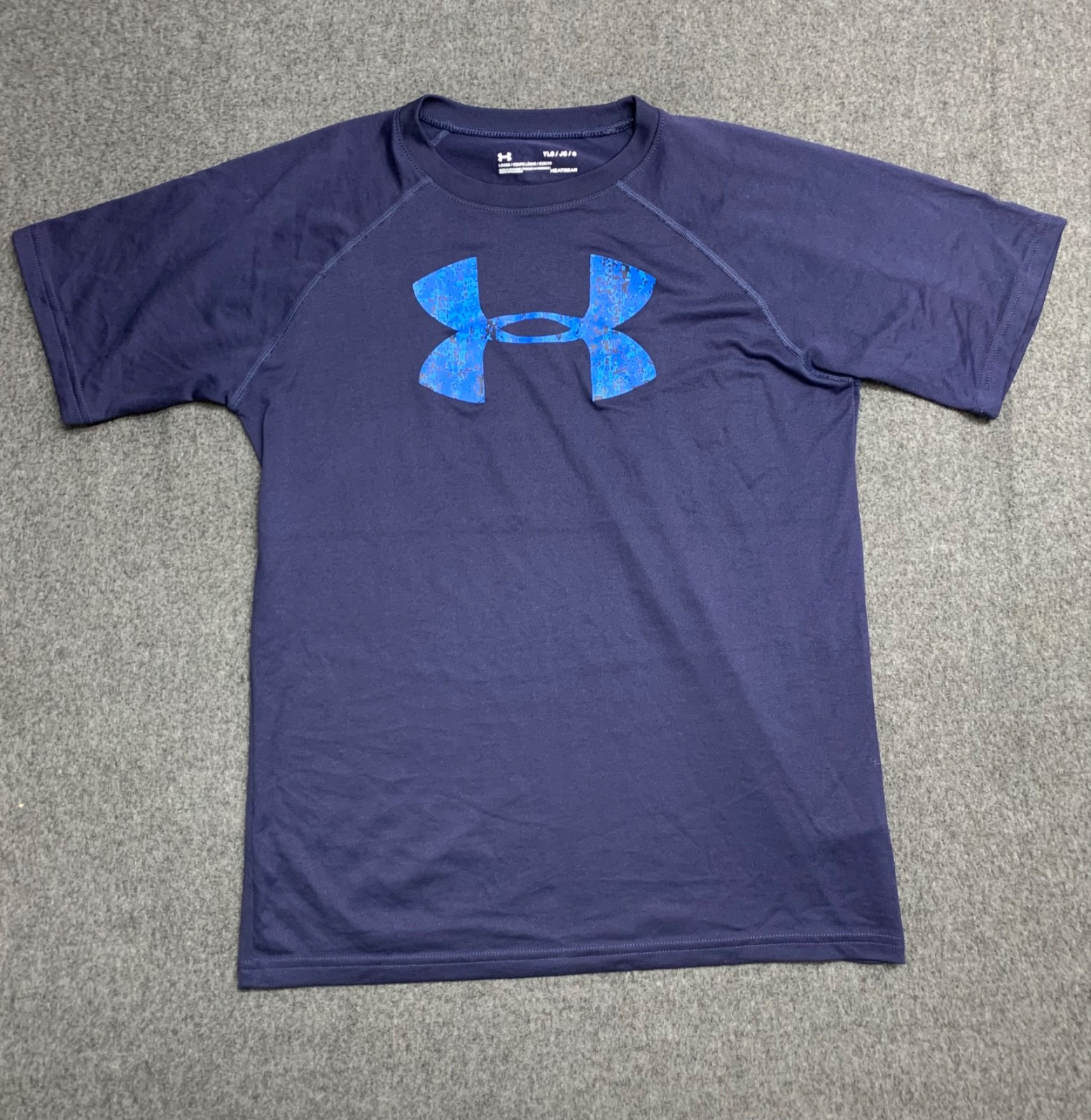 Blue Under Armour Big Logo Graphic Top - Youth Large, Gently Used Condition