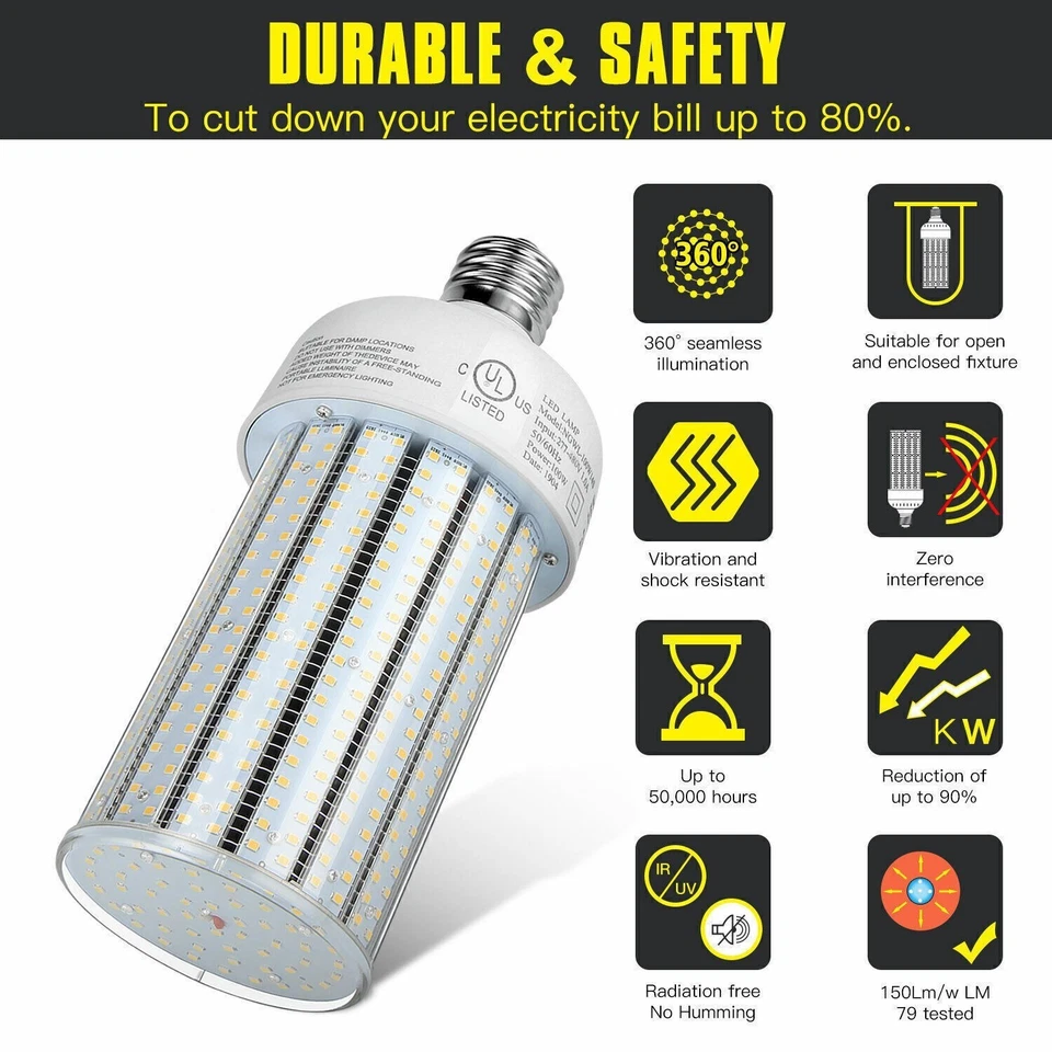 100W LED Corn Bulb 5000K For Warehouse Factory Office Light AC480V (400W MH Equ) - Image 4 of 4