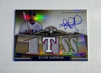 2011 Topps Triple Threads - Future Phenoms Elvis Andrus GOLD Auto /25 Read Desc