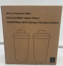 White Fluoride Replacement Water Filters Berkey PF-2 Gravity Filtration System