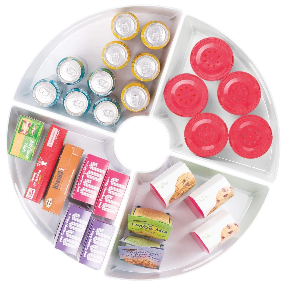 iDesign 62631 Plastic Lazy Susan Cabinet Storage Bin, 1/4 Wedge Container for - Image 3 of 4