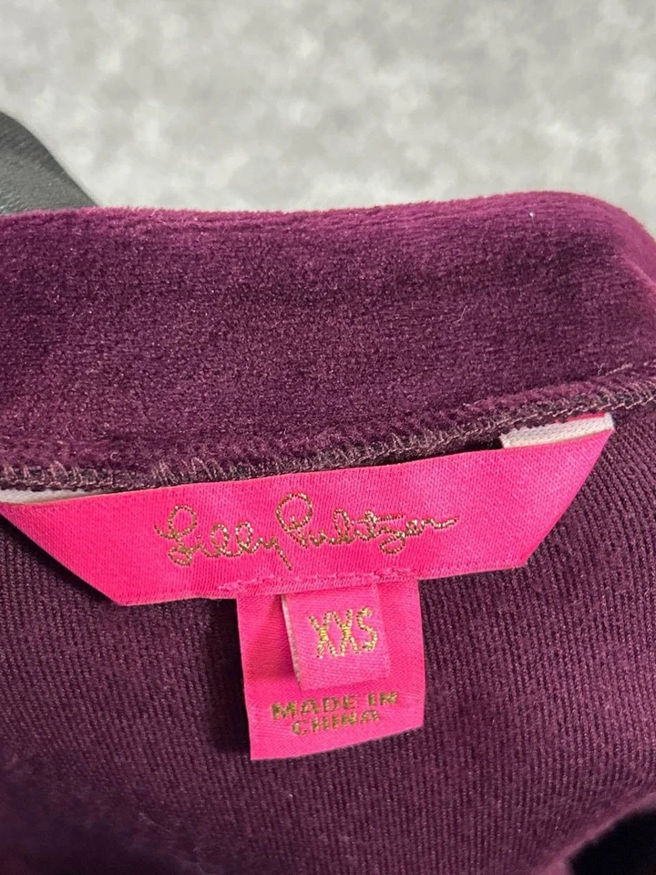 Mameluco Lilly Pulitzer para mujer Xxs envoltura de terciopelo púrpura * Foto 3 de 4