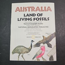 Australia Map Land of Living Fossils February 1979 Nat Geo 22.5" x 30" Aussie