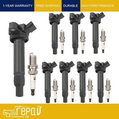 8pcs Ignition Coil and Spark Plug For 1998 Toyota 4Runner 4.7L V8 9091902230