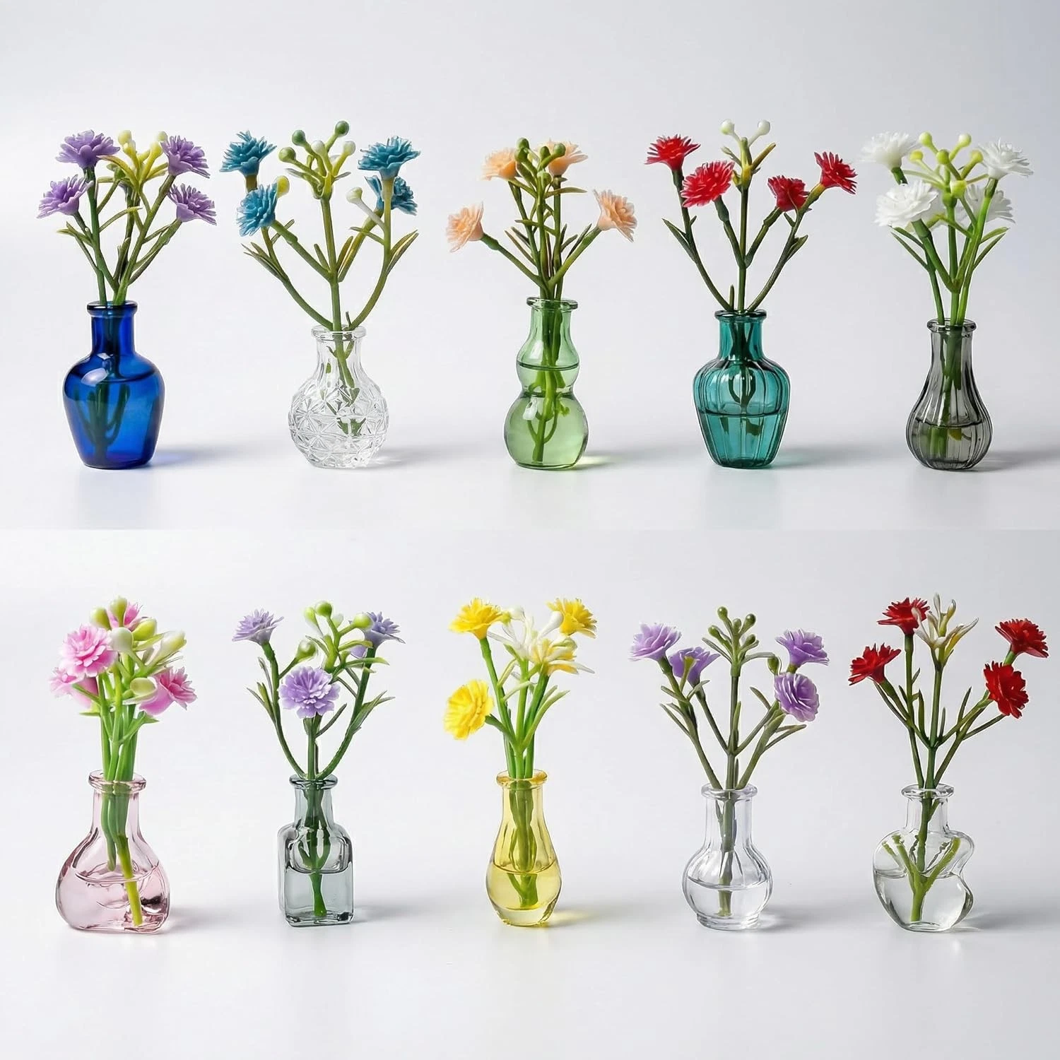 10-Pack Magnetic Mini Vases: Strong Magnets, Leak-Proof with 10 Faux Flowers
Opens in a new window o