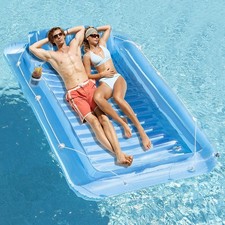 Inflatable Pool Floats Lounger for Adults, Blow Up Tanning Pool Raft Sun Tan ...