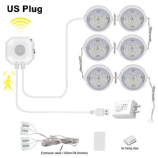 Motion Sensor LED Under Cabinet Light Plug in for Kitchen Counter Closet 6500K