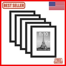 Luxurious Black 8x10 Picture Frame Set of 5 - Elevate Your Wall Gallery with ...