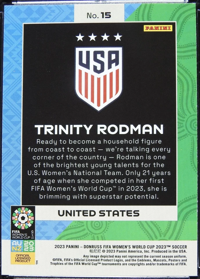 2023 Donruss FIFA Women's World Cup Trinity Rodman National Landmarks #15 - Image 2 of 2