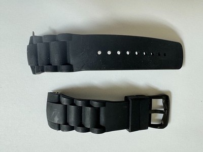 Men's Swiss legend commander Silicone/Rubber black band strap 29mm