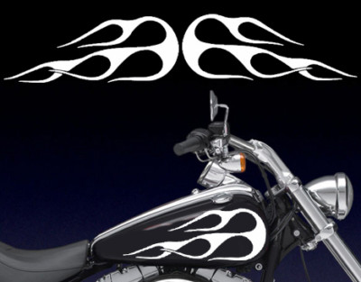 FGD Universal Flames Motorcycle Gas Tank Decal / Sticker Set of 2 5.5'' x 13''